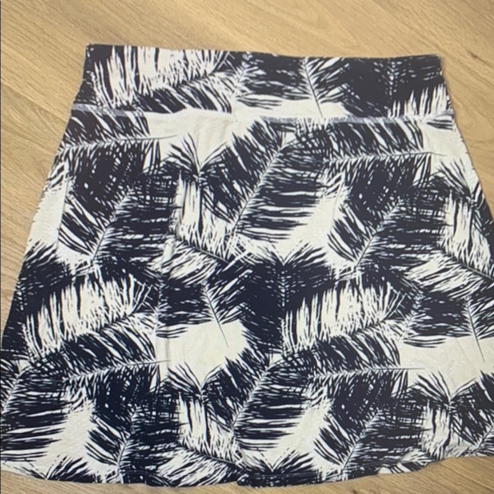 Navy and White Patterned Women's Skirt